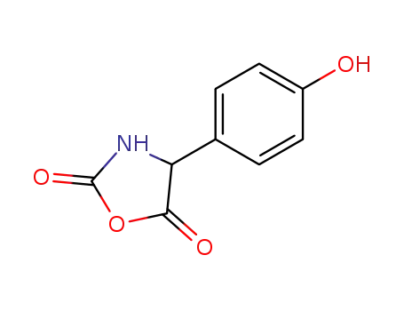 Molecular Structure of 26889-96-3 ((R)-4-(4'-HYDROXYPHENYL)OXAZOLIDINE-2,5-DIONE)