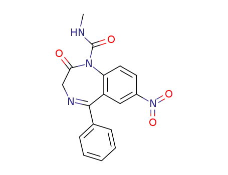 Molecular Structure of 27016-91-7 (N-methyl-7-nitro-2-oxo-5-phenyl-2,3-dihydro-1H-1,4-benzodiazepine-1-carboxamide)
