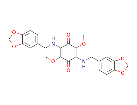 2,5-Cyclohexadiene-1,4-dione,2,5-bis[(1,3-benzodioxol-5-ylmethyl)amino]-3,6-dimethoxy- cas  27246-40-8