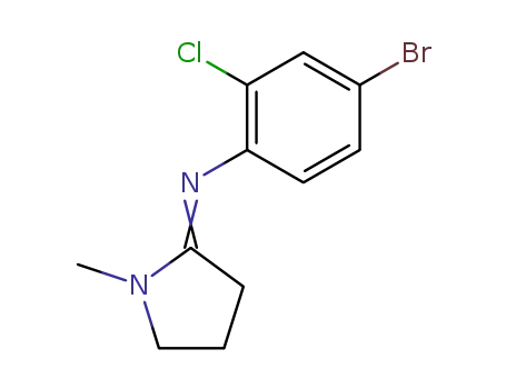 Molecular Structure of 27033-86-9 (4-bromo-2-chloro-N-[(2Z)-1-methylpyrrolidin-2-ylidene]aniline)