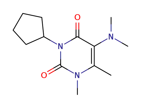 Molecular Structure of 32150-39-3 (3-cyclopentyl-5-dimethylamino-1,6-dimethyl-pyrimidine-2,4-dione)