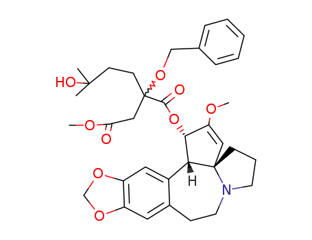 (Ξ)-2-benzyloxy-2-(3-hydroxy-3-methyl-butyl)-succinic acid 1-((3a<i>R</i>)-2-methoxy-(3a<i>r</i><i>C</i><sup>4</sup>,14b<i>c</i>)-1,5,6,8,9,14b-hexahydro-4<i>H</i>-cyclopenta[<i>b</i>][1,3]dioxolo[4',5':4,5]benzo[1,2-<i>d</i>]pyrrolo[1,2-<i>a</i>]azepin-1<i>t</i>-yl) ester 4-methyl ester