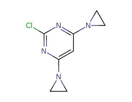 Molecular Structure of 27184-07-2 (4,6-bis(aziridin-1-yl)-2-chloropyrimidine)