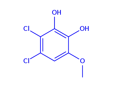 Molecular Structure of 268230-66-6 (1,2-Benzenediol,3,4-dichloro-6-methoxy-(9CI))
