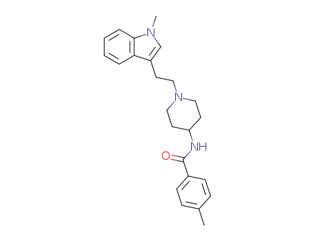 Molecular Structure of 26844-42-8 (4-methyl-N-{1-[2-(1-methyl-1H-indol-3-yl)ethyl]piperidin-4-yl}benzamide)