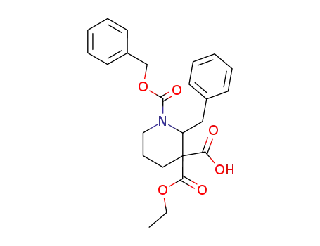 Molecular Structure of 26873-22-3 (2-benzyl-1-[(benzyloxy)carbonyl]-3-(ethoxycarbonyl)piperidine-3-carboxylic acid)
