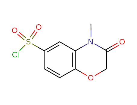 Molecular Structure of 27320-81-6 (4-methyl-3-oxo-3,4-dihydro-2H-benzo[b][1,4]oxazine-6-sulfonyl chloride)
