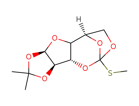 Molecular Structure of 3257-58-7 (6,6-dimethyl-11-(methylsulfanyl)-3,5,7,10,12,14-hexaoxatetracyclo[9.2.1.0~2,9~.0~4,8~]tetradecane (non-preferred name))