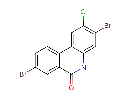 Molecular Structure of 27353-54-4 (3,8-dibromo-2-chlorophenanthridin-6(5H)-one)