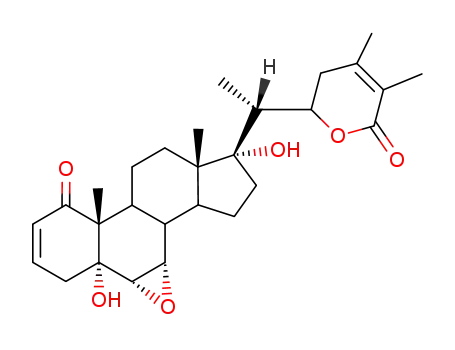 Molecular Structure of 27570-38-3 ((22R)-5α,17α-Dihydroxy-6α,7α:22,26-diepoxyergosta-2,24-diene-1,26-dione)