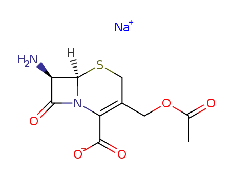Molecular Structure of 40994-22-7 (sodium (6R-trans)-3-(acetoxymethyl)-7-amino-8-oxo-5-thia-1-azabicyclo[4.2.0]oct-2-ene-2-carboxylate)