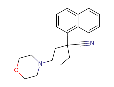 Molecular Structure of 2746-76-1 (α-Ethyl-α-(2-morpholinoethyl)-1-naphthaleneacetonitrile)