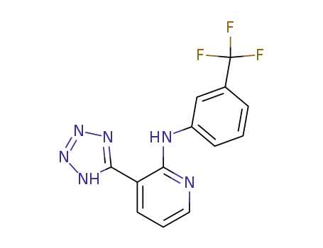 Molecular Structure of 27362-84-1 (3-(2H-tetrazol-5-yl)-N-[3-(trifluoromethyl)phenyl]pyridin-2-amine)