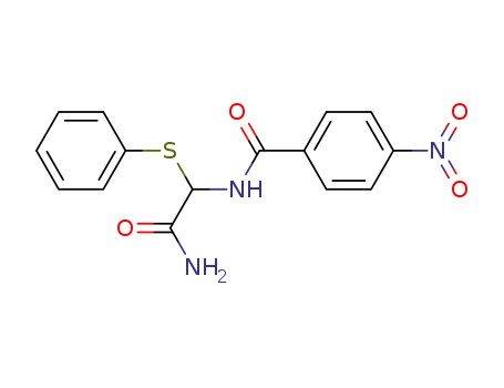 Molecular Structure of 32496-94-9 (N-[2-amino-2-oxo-1-(phenylsulfanyl)ethyl]-4-nitrobenzamide)