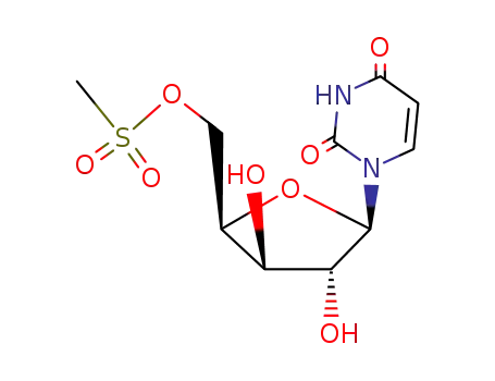 Molecular Structure of 3257-78-1 (1-[5-O-(methylsulfonyl)pentofuranosyl]pyrimidine-2,4(1H,3H)-dione)