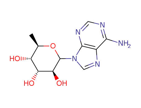Molecular Structure of 27894-29-7 (9-(6-deoxyhexopyranosyl)-9H-purin-6-amine)