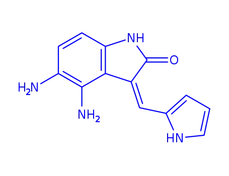 Molecular Structure of 276263-29-7 (2H-Indol-2-one,  4,5-diamino-1,3-dihydro-3-(1H-pyrrol-2-ylmethylene)-,  (3Z)-)