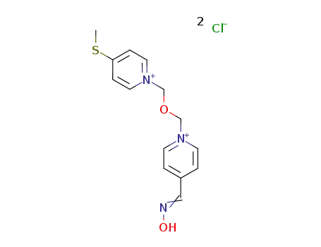 Molecular Structure of 27918-56-5 (3-(methylsulfanyl)-1-[({4-[(oxoammonio)methylidene]pyridin-1(4H)-yl}methoxy)methyl]pyridinium dichloride)