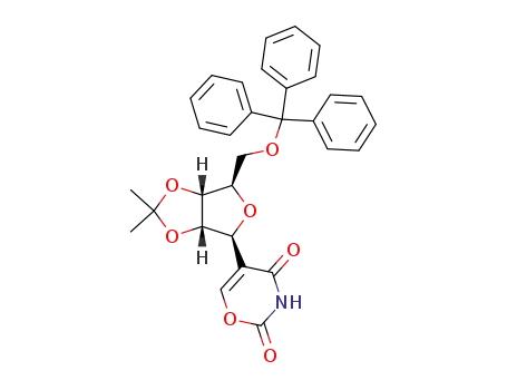 5-(<i>O</i><sup>2</sup>,<i>O</i><sup>3</sup>-isopropylidene-<i>O</i><sup>5</sup>-trityl-β-<i>D</i>-ribofuranosyl)-[1,3]oxazine-2,4-dione