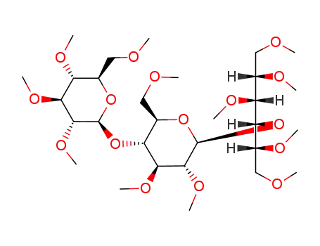 4-O-[4-O-(2-O,3-O,4-O,6-O-Tetramethyl-α-D-glucopyranosyl)-2-O,3-O,6-O-trimethyl-α-D-glucopyranosyl]-1-O,2-O,3-O,5-O,6-O-pentamethyl-D-glucitol