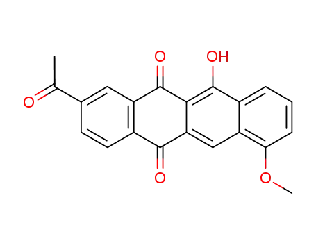 Molecular Structure of 130858-21-8 (2-acetyl-11-hydroxy-7-methoxy-5,12-naphthacenedione)
