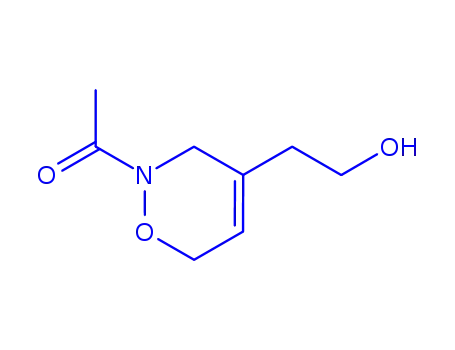 Molecular Structure of 278605-81-5 (2H-1,2-Oxazine-4-ethanol, 2-acetyl-3,6-dihydro- (9CI))