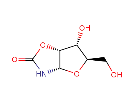 Molecular Structure of 2508-81-8 (4,5-dihydro-1,2-dideoxy-α-D-ribofuranoso[1,2-d]-1,3-oxazol-2-one)