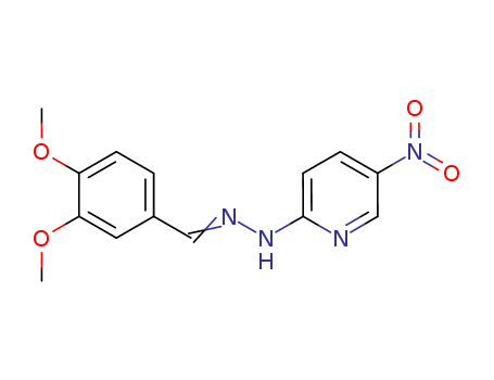 Molecular Structure of 28058-37-9 (2-[2-(3,4-dimethoxybenzylidene)hydrazinyl]-5-nitropyridine)