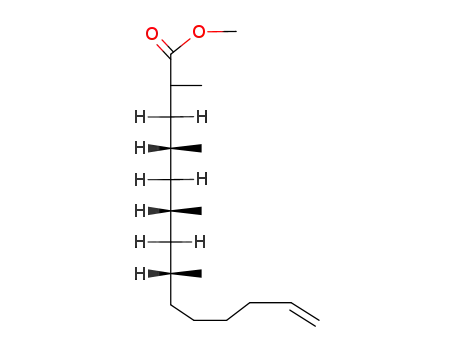 Molecular Structure of 27829-58-9 ([2S,4R,6R,8R,(+)]-2,4,6,8-Tetramethyl-13-tetradecenoic acid methyl ester)
