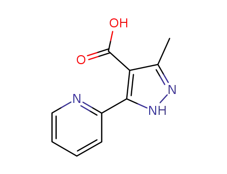 Molecular Structure of 27305-69-7 (3-methyl-5-pyridin-2-yl-1H-pyrazole-4-carboxylic acid)