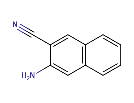 Molecular Structure of 27533-39-7 (2-Naphthalenecarbonitrile,3-amino-(9CI))