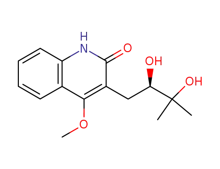 Molecular Structure of 316172-94-8 (3-(2,3-dihydroxy-3-methyl-butyl)-4-methoxy-1<i>H</i>-quinolin-2-one)