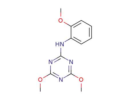 Molecular Structure of 27315-24-8 (4,6-dimethoxy-N-(2-methoxyphenyl)-1,3,5-triazin-2-amine)