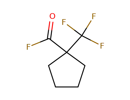 Molecular Structure of 277756-41-9 (Cyclopentanecarbonyl fluoride, 1-(trifluoromethyl)- (9CI))