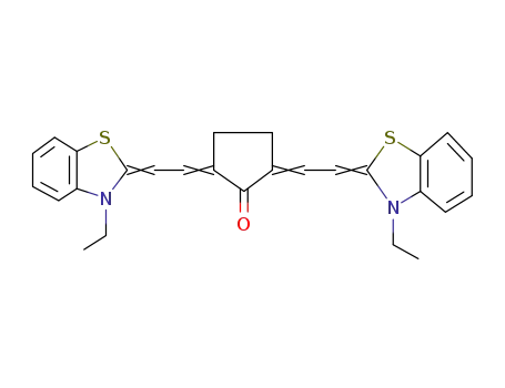 Molecular Structure of 27714-24-5 (2,5-BIS((E)-2-[3-ETHYL-1,3-BENZOTHIAZOL-2(3H)-YLIDENE]ETHYLIDENE)CYCLOPENTANONE)