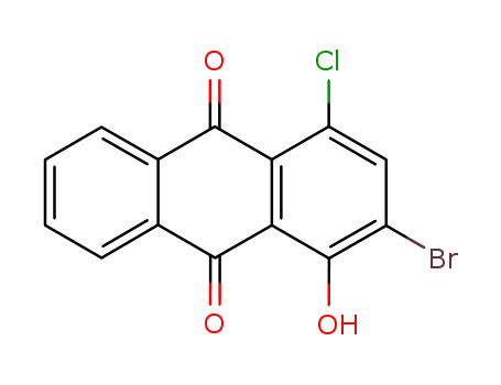Molecular Structure of 59359-75-0 (2-bromo-4-chloro-1-hydroxy-anthraquinone)