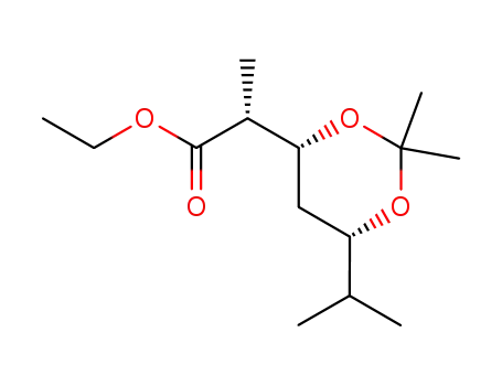 Molecular Structure of 274905-36-1 (ethyl (2R,3R,5S)-3,5-isopropylidenedioxy-2,6-dimethylheptanoate)