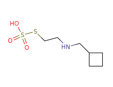 Molecular Structure of 27976-10-9 (Thiosulfuric acid hydrogen S-[2-[(cyclobutylmethyl)amino]ethyl] ester)
