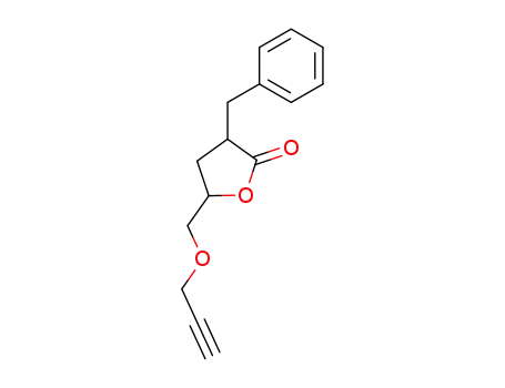 Molecular Structure of 27850-28-8 (4,5-Dihydro-3-(phenylmethyl)-5-[(2-propynyloxy)methyl]-2(3H)-furanone)