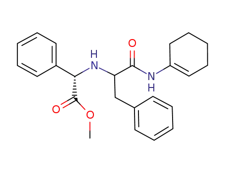 Molecular Structure of 285996-54-5 (Benzeneacetic acid, alpha-[[2-(1-cyclohexen-1-ylamino)-2-oxo-1-(phenylmethyl)ethyl]amino]-, methyl ester, (alphaS)- (9CI))