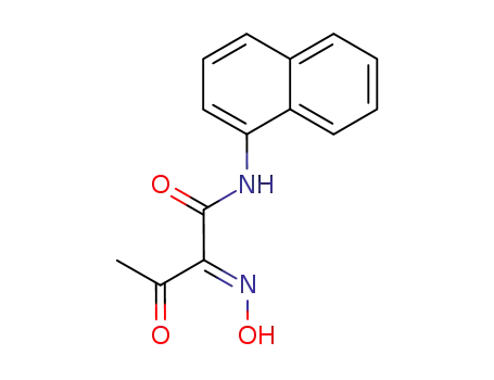 Molecular Structure of 2856-37-3 (2-HYDROXYIMINO-N-NAPHTHALEN-1-YL-3-OXO-BUTYRAMIDE)