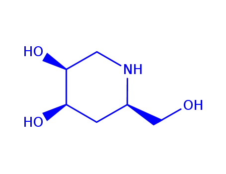 Molecular Structure of 284031-48-7 (3,4-Piperidinediol, 6-(hydroxymethyl)-, (3R,4S,6S)- (9CI))
