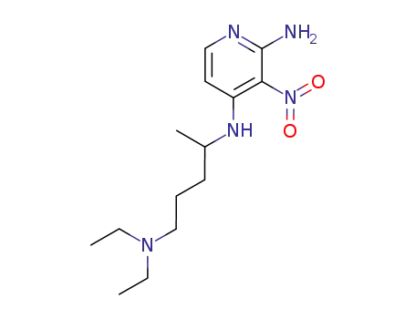 Molecular Structure of 28463-81-2 (N~4~-[5-(diethylamino)pentan-2-yl]-3-nitropyridine-2,4-diamine)