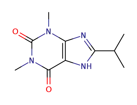 Molecular Structure of 2850-40-0 (1,3-Dimethyl-8-isopropyl-7H-purine-2,6(1H,3H)-dione)