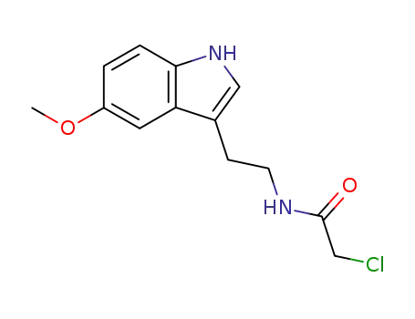 Molecular Structure of 21424-91-9 (N-[2-(5-Methoxy-1H-indole-3-yl)ethyl]-2-chloroacetamide)