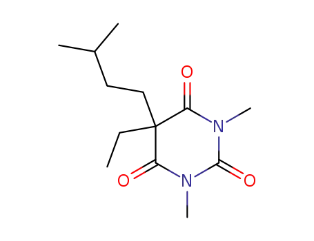 Molecular Structure of 28239-46-5 (5-Ethyl-1,3-dimethyl-5-(3-methylbutyl)-2,4,6(1H,3H,5H)-pyrimidinetrione)