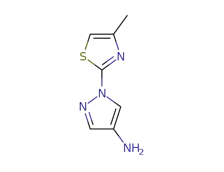 Molecular Structure of 28466-08-2 (1-(4-methyl-1,3-thiazol-2-yl)-1H-pyrazol-4-amine)