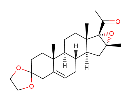 Molecular Structure of 115040-39-6 (3,3-ethylenedioxy-16α,17α-epoxy-16β-methylpregn-5-en-20-one)
