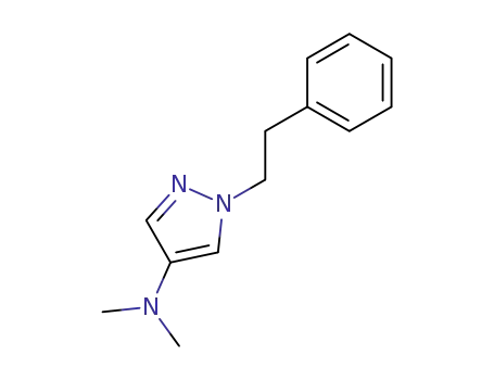 Molecular Structure of 28466-12-8 (N,N-dimethyl-1-(2-phenylethyl)-1H-pyrazol-4-amine)