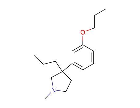 Molecular Structure of 28142-72-5 (1-Methyl-3-(m-propoxyphenyl)-3-propylpyrrolidine)